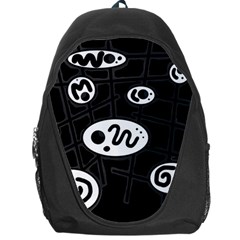 Black And White Crazy Abstraction  Backpack Bag by Valentinaart