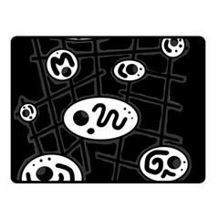 Black And White Crazy Abstraction  Double Sided Fleece Blanket (small) 