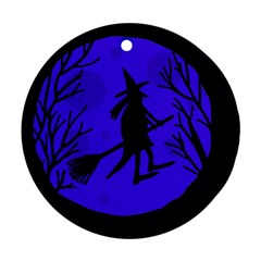 Halloween Witch - Blue Moon Ornament (round) 