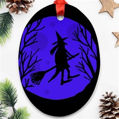 Halloween Witch - Blue Moon Ornament (oval) 