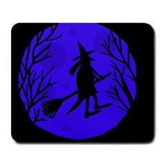 Halloween Witch - Blue Moon Large Mousepads by Valentinaart