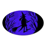 Halloween witch - blue moon Oval Magnet Front