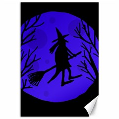 Halloween Witch - Blue Moon Canvas 12  X 18  