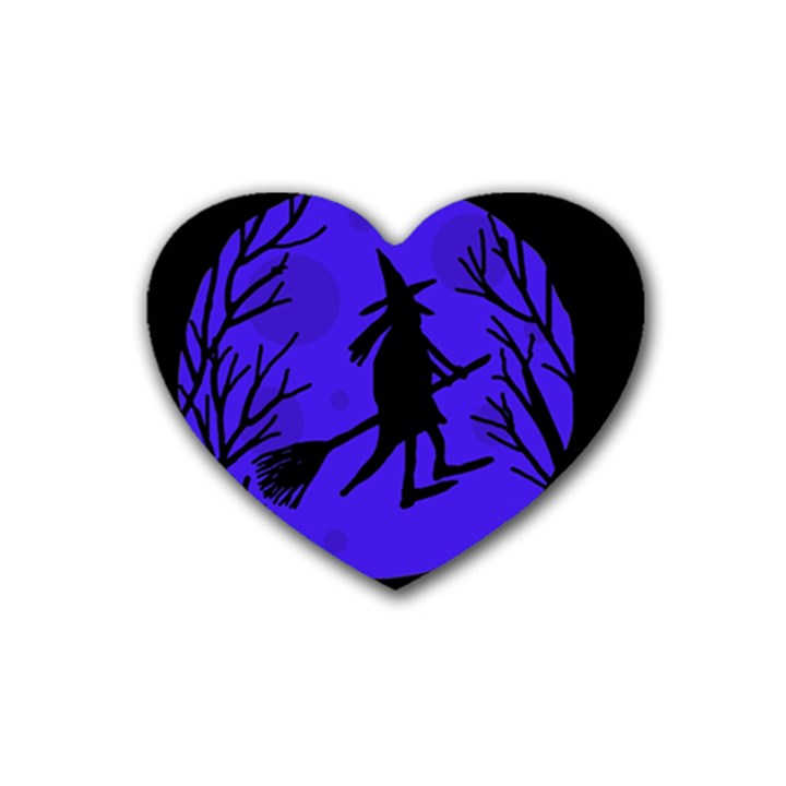 Halloween witch - blue moon Heart Coaster (4 pack) 