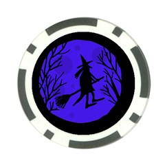 Halloween Witch - Blue Moon Poker Chip Card Guards