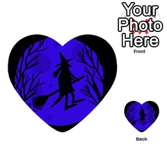 Halloween Witch - Blue Moon Multi-purpose Cards (heart)  by Valentinaart