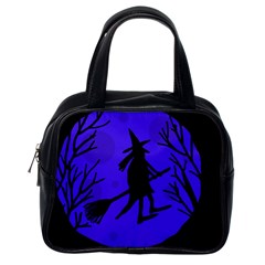 Halloween Witch - Blue Moon Classic Handbags (one Side) by Valentinaart