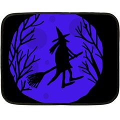 Halloween Witch - Blue Moon Fleece Blanket (mini) by Valentinaart