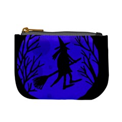 Halloween Witch - Blue Moon Mini Coin Purses by Valentinaart