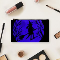 Halloween Witch - Blue Moon Cosmetic Bag (small)  by Valentinaart