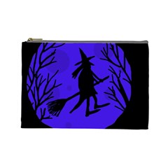 Halloween Witch - Blue Moon Cosmetic Bag (large)  by Valentinaart