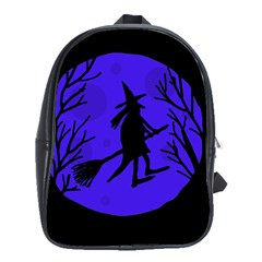 Halloween Witch - Blue Moon School Bags(large)  by Valentinaart