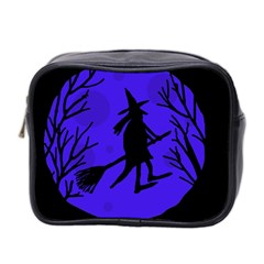 Halloween Witch - Blue Moon Mini Toiletries Bag 2-side by Valentinaart