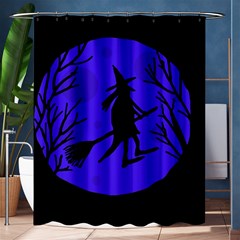 Halloween Witch - Blue Moon Shower Curtain 60  X 72  (medium)  by Valentinaart