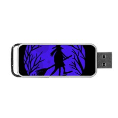 Halloween Witch - Blue Moon Portable Usb Flash (two Sides) by Valentinaart