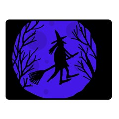 Halloween Witch - Blue Moon Double Sided Fleece Blanket (small) 