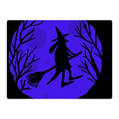 Halloween Witch - Blue Moon Double Sided Flano Blanket (mini)  by Valentinaart