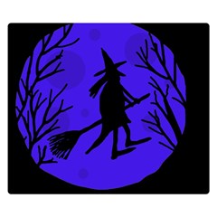 Halloween Witch - Blue Moon Double Sided Flano Blanket (small)  by Valentinaart