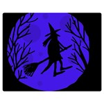 Halloween witch - blue moon Double Sided Flano Blanket (Medium)  60 x50  Blanket Front