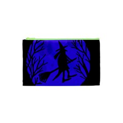 Halloween Witch - Blue Moon Cosmetic Bag (xs) by Valentinaart