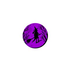 Halloween Witch - Purple Moon 1  Mini Buttons by Valentinaart