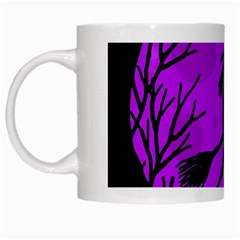 Halloween Witch - Purple Moon White Mugs