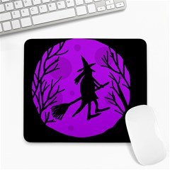 Halloween Witch - Purple Moon Large Mousepads