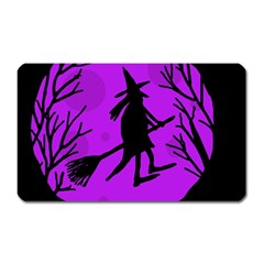 Halloween Witch - Purple Moon Magnet (rectangular) by Valentinaart