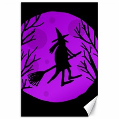 Halloween Witch - Purple Moon Canvas 24  X 36 