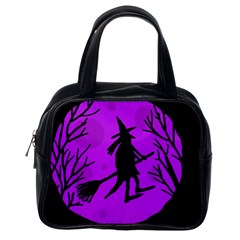 Halloween Witch - Purple Moon Classic Handbags (one Side) by Valentinaart