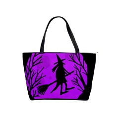 Halloween Witch - Purple Moon Shoulder Handbags