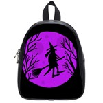 Halloween witch - Purple moon School Bags (Small)  Front