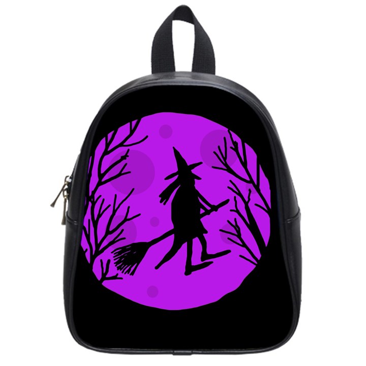 Halloween witch - Purple moon School Bags (Small) 