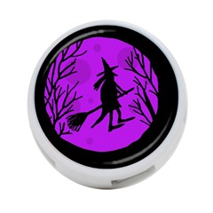 Halloween Witch - Purple Moon 4-port Usb Hub (one Side)