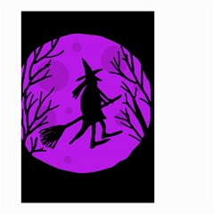 Halloween Witch - Purple Moon Small Garden Flag (two Sides) by Valentinaart