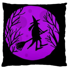 Halloween Witch - Purple Moon Large Cushion Case (one Side)