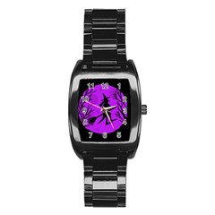 Halloween Witch - Purple Moon Stainless Steel Barrel Watch