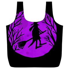 Halloween Witch - Purple Moon Full Print Recycle Bags (l) 