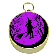 Halloween Witch - Purple Moon Gold Compasses by Valentinaart