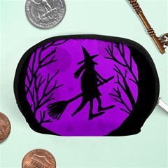 Halloween Witch - Purple Moon Accessory Pouches (medium)  by Valentinaart