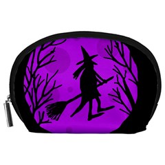 Halloween Witch - Purple Moon Accessory Pouches (large)  by Valentinaart