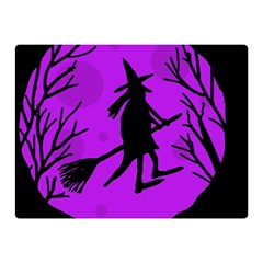 Halloween Witch - Purple Moon Double Sided Flano Blanket (mini)  by Valentinaart