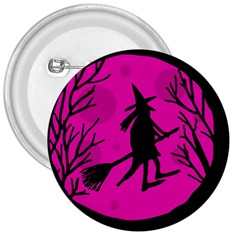 Halloween Witch - Pink Moon 3  Buttons