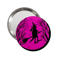 Halloween Witch - Pink Moon 2 25  Handbag Mirrors by Valentinaart