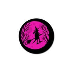 Halloween Witch - Pink Moon Golf Ball Marker