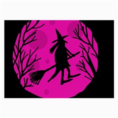 Halloween Witch - Pink Moon Large Glasses Cloth (2-side) by Valentinaart