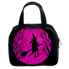 Halloween Witch - Pink Moon Classic Handbags (2 Sides)