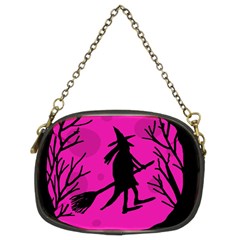 Halloween Witch - Pink Moon Chain Purses (two Sides) 