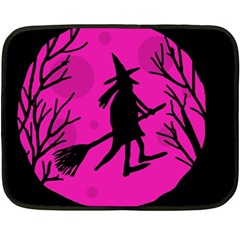 Halloween Witch - Pink Moon Double Sided Fleece Blanket (mini) 