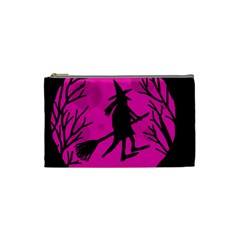 Halloween Witch - Pink Moon Cosmetic Bag (small) 